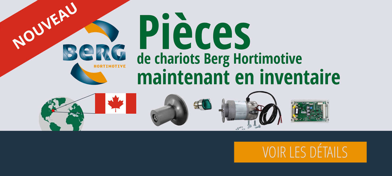 Nous gardons maintenant des pièces Berg Hortimotive en inventaire!